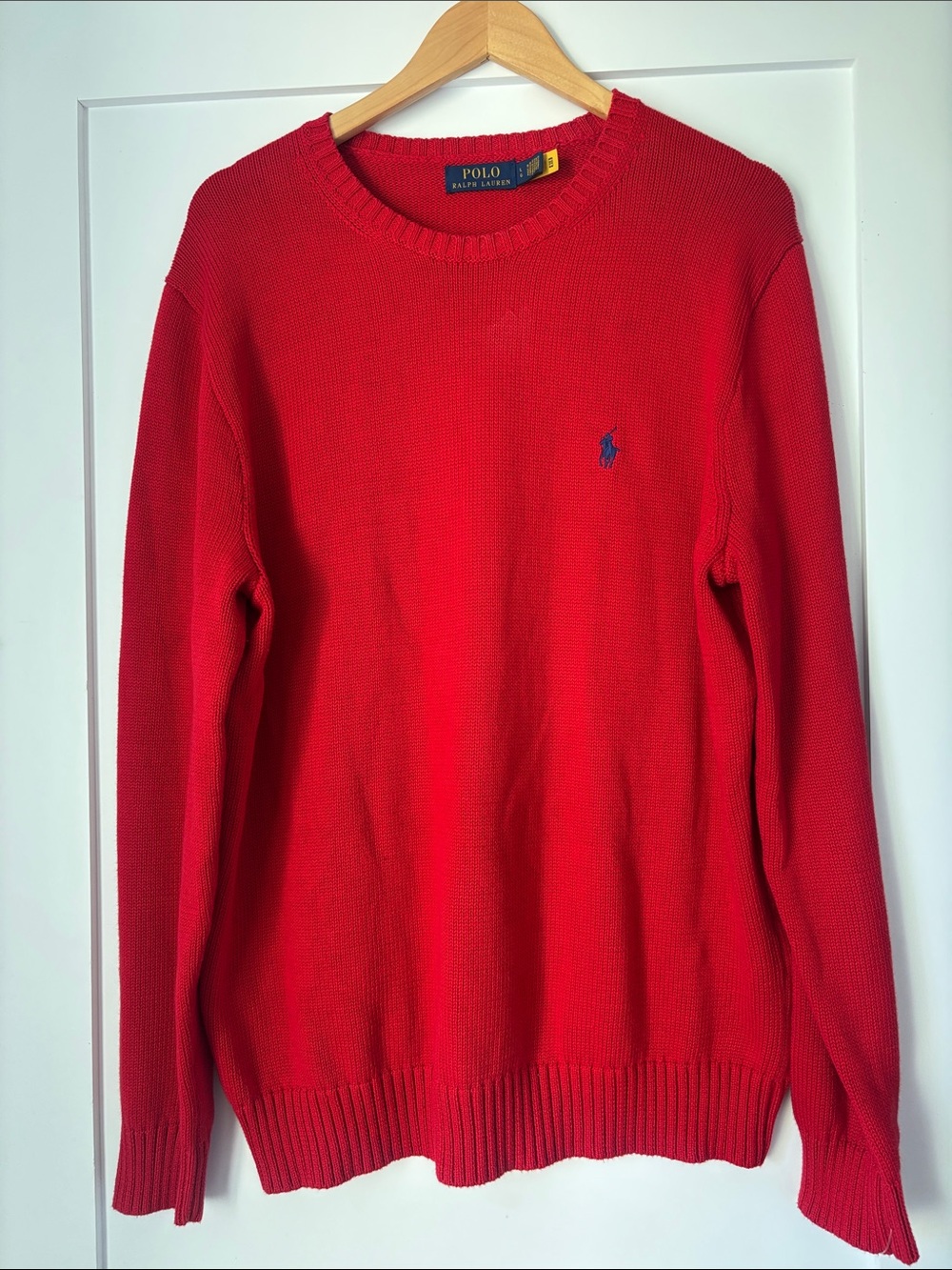 Polo by Ralph Lauren Red Crewneck Sweater with Navy Pony